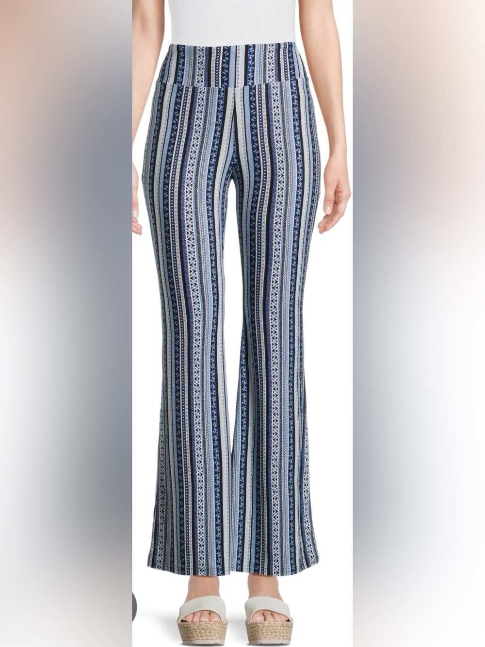 Blue BOHO Style Fitted Pants Medium